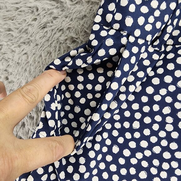 Spanx Shorts Womens 1X Navy Blue Polka Dot Pull On High Rise - Picture 2 of 10